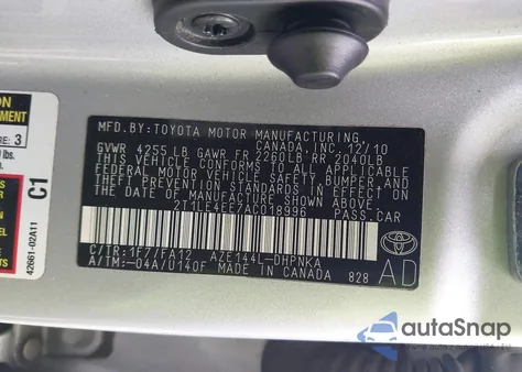 2010 Toyota Matrix S from USA, damaged, VIN 2T1LE4EE7AC018996